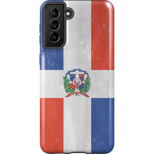Dominican Republic Flag Distressed Galaxy S21 Plus 5G Pro Case